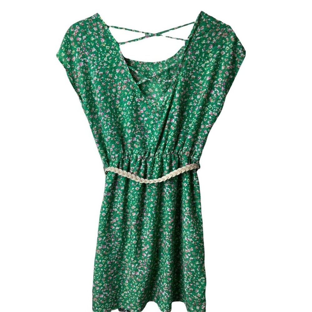 Body Central Green Floral Dress Juniors Size Medium